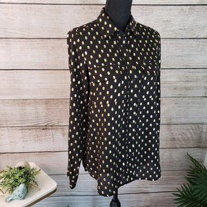 WHO WHAT WEAR BLACK w/SILVER & GOLD DOTS - SMALL